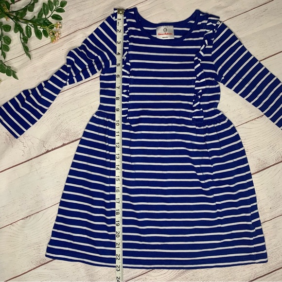 HANNA ANDERSSON Blue and white striped ruffled dress 4T 5T - Picture 7 of 11